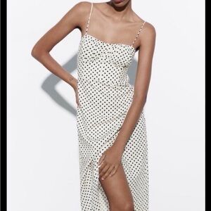 Corset Zara Black and White Slit Midi Dress